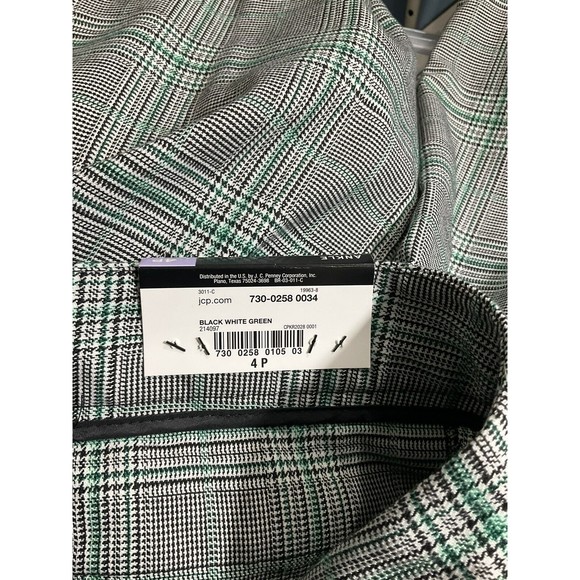 Worthington Womens Plaid Ankle Pants Sz 4 Petite Grey Light Academia Preppy NWT - Picture 6 of 6